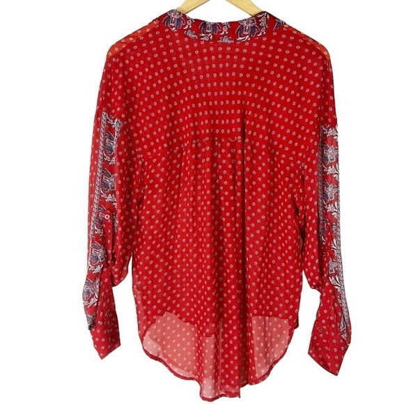 Free People Easy Rider Sheer Button Top - Picture 3 of 7